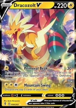 Oryginalna Karta Pokemon Dracozolt V EVS 058