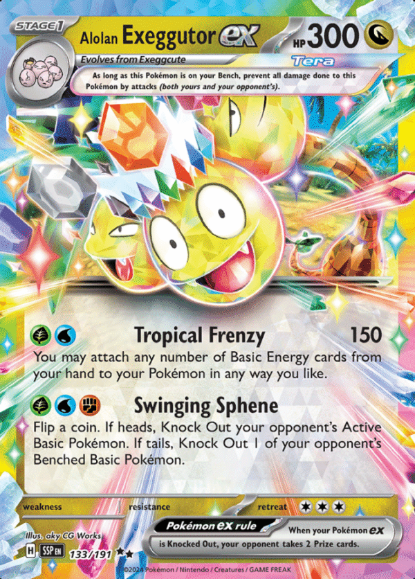 Pokemon Alolan Exeggutor ex SSP 133