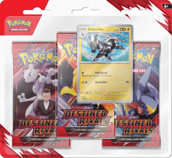 Pokémon TCG: Destined Rivals - 3-Pack Blister - Zebstrika
