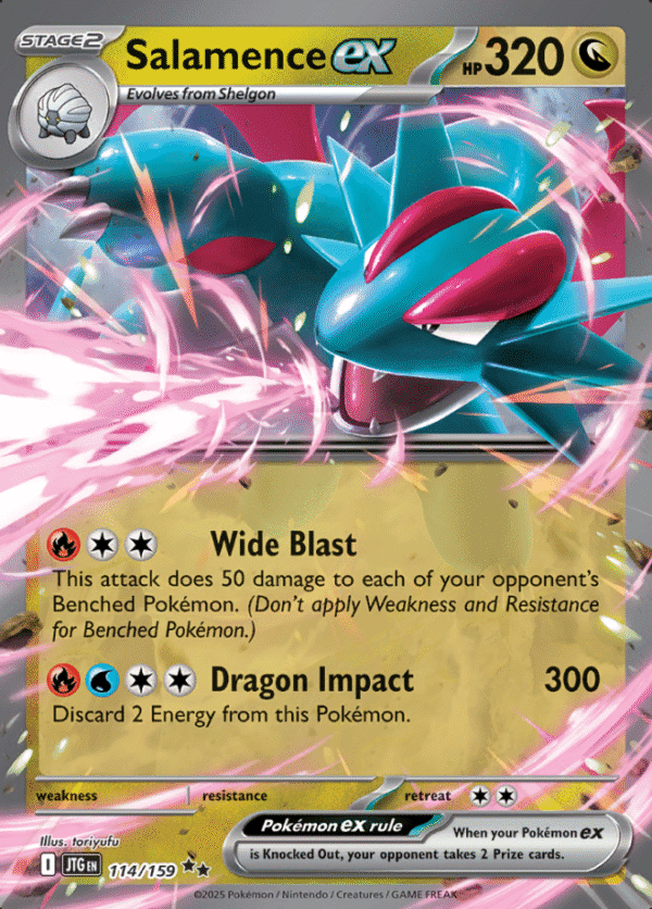 Karta Pokemon Salamence ex JTG 114