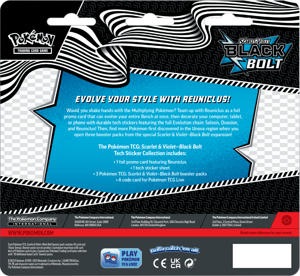 Pokemon TCG: Black Bolt - Tech Sticker - Reuniclus