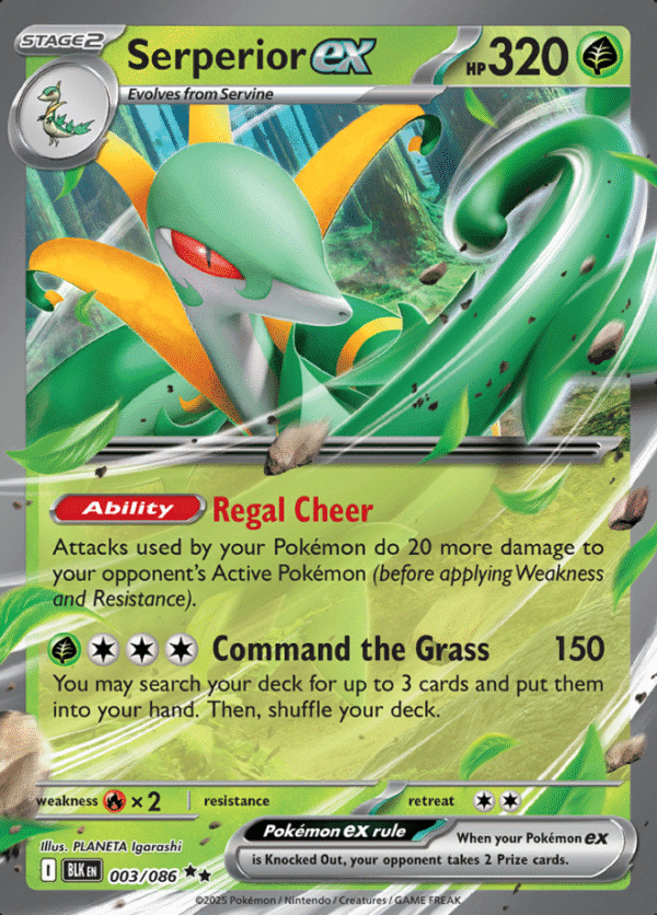 Oryginalna Karta Pokemon Serperior ex BLK 003