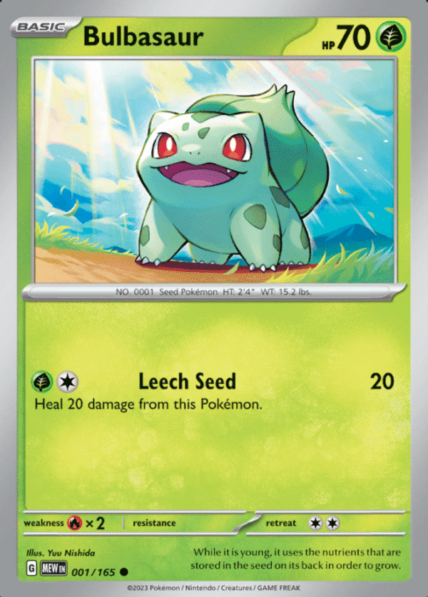 Bulbasaur MEW 001 Reverse