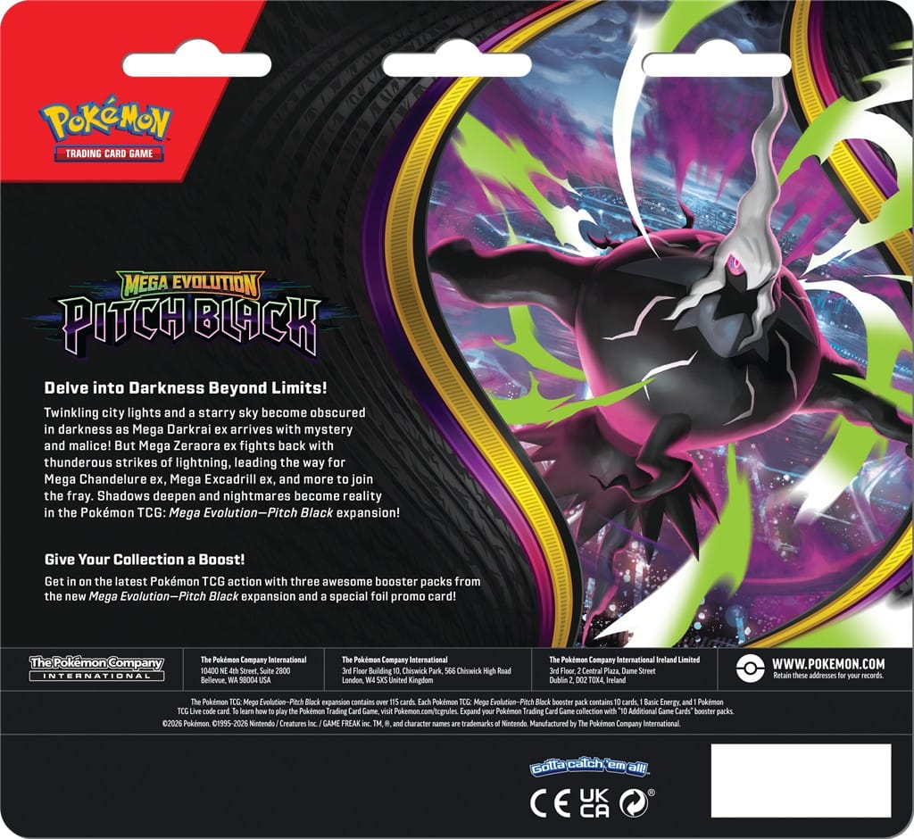 Pokemon TCG: ME 05 - Pitch Black - 3-Pack Blister